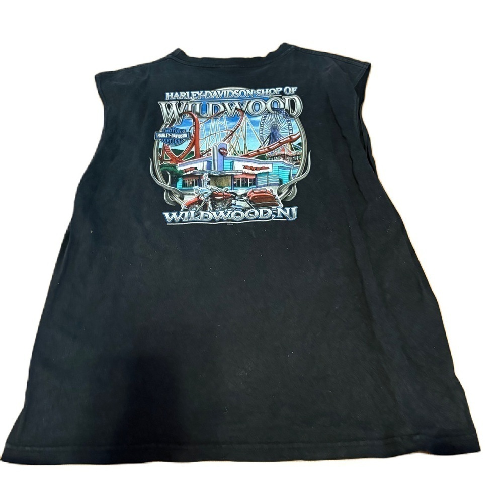 Vintage Harley Davidson Wildwood New Jersey Sleeveless Shirt Tank Top XL Black